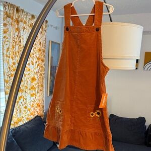Gymboree Vibrant Orange Kids Dress with Sunflower Accents brand new